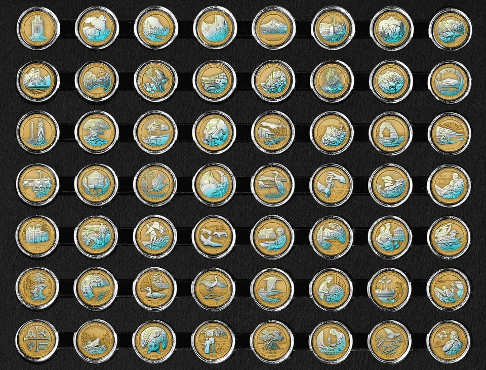 National Park ATB Complete Quarter set with Gold Hologram Detail (2010-2021) - Image 2 of 2