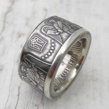 Ukrainian silver coin ring - Angel's - Angels on the ring - Coin ring Ukraine