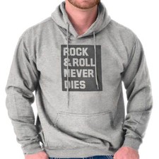 Cool Music Song Lyric Rock N Roll Never Dies Hoodie Hooded Sweatshirt Men Women