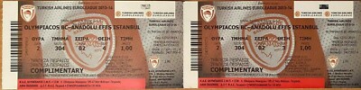 Olympiacos Anadolu Efes Istanbul 2 NEW UNCUT COMPLIMENTARY Tickets Euroleague 