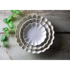 Mino Ware Kaneko Kohyo White Rinka Porcelain Plate 14, 17, 21cm Set Mino Yaki JP