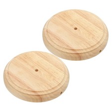 2pcs 7.5"x1.3" Wooden Lamp Base Solid Wooden Base Wood Desk Lamp Display Stand