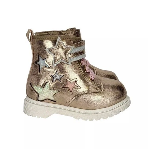 Botas estrella doradas metálicas Wonder Nation para niñas - Niño pequeño talla 6 - Zapatos altos Foto 3 de 4