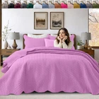 Luxury Bedspread Quilt Bedding Set Soft Reversible Cooling Comforter with Pillow