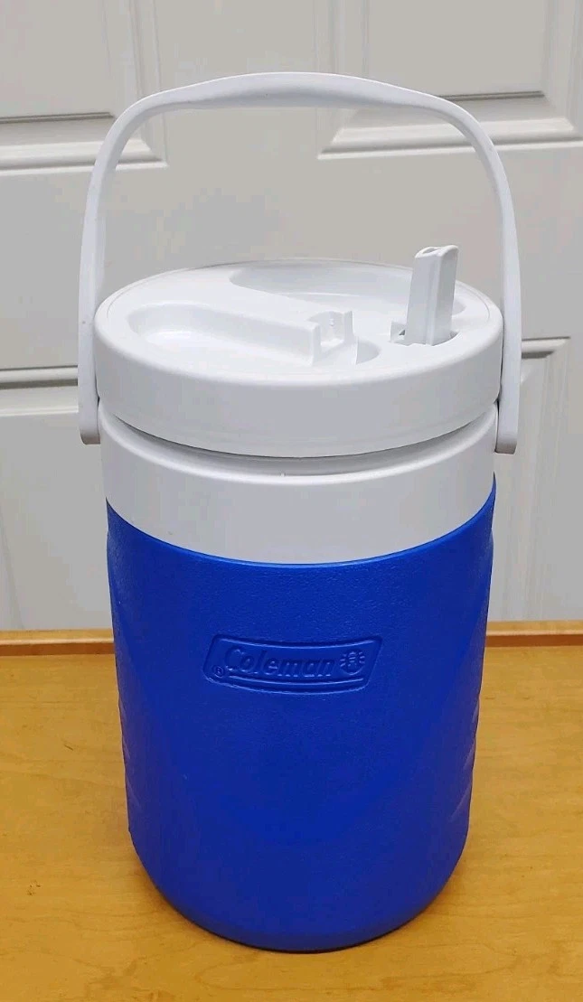 Coleman 1 Gallon Jug Beverage Cooler 6001 Wide-Mouth Twist-On Lid w/ Spout BLUE