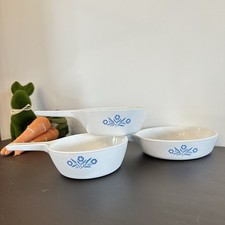 VTG Set 3 Corningware 3 Cornflower Sauce Pans...