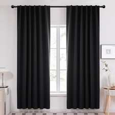 Blackout Curtains 84 Inches Long, Black Blackout Curtains for Bedroom - 2 Pan...