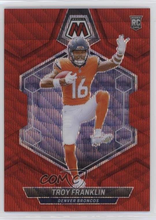 2024 Panini Mosaic Rookies Red Wave Prizm 1/9 Troy Franklin #378 Rookie RC 0rd2