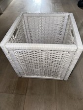 IKEA BRANÄS White Rattan Basket for Kallax Shelf 32x34x32cm Price For One