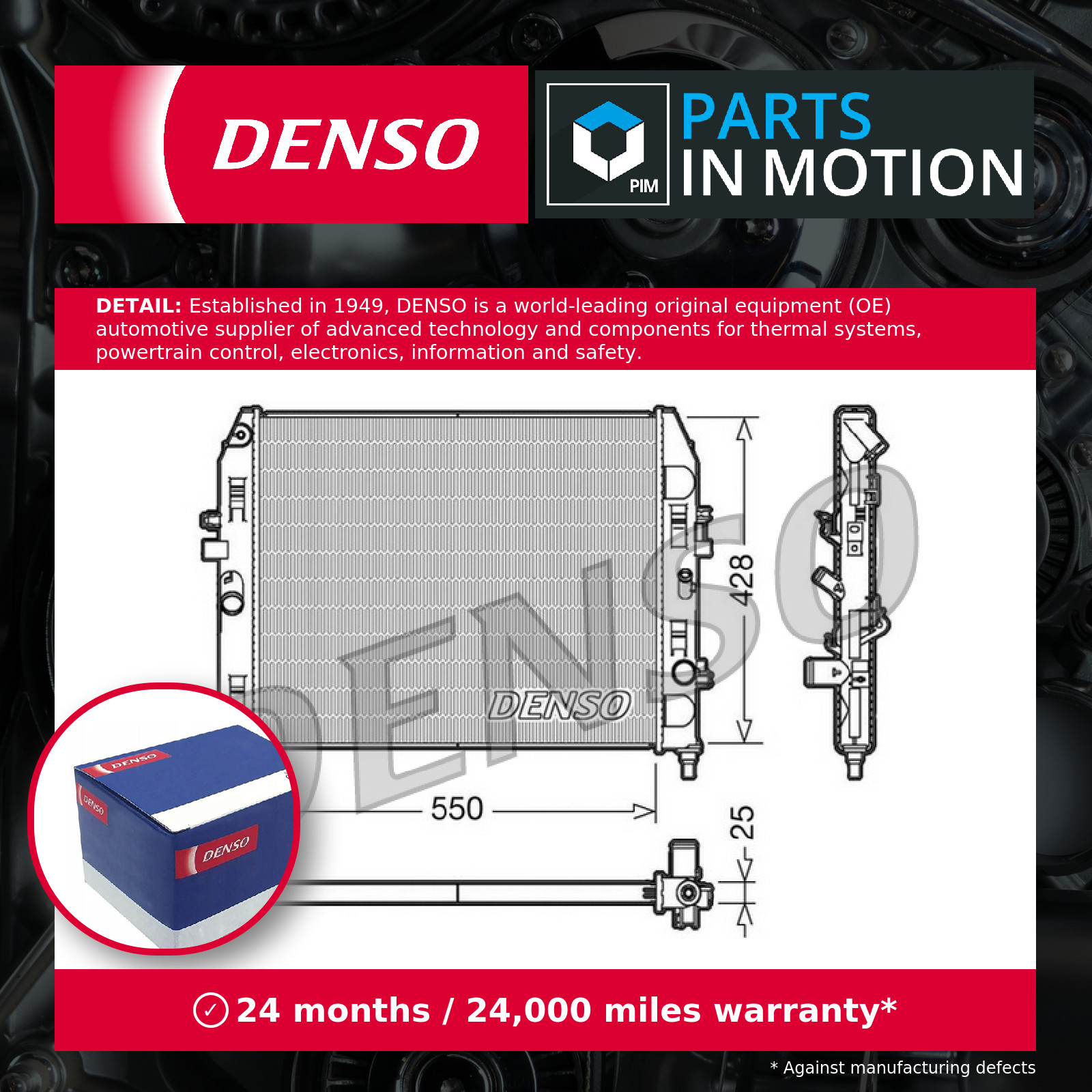 Radiator fits MAZDA MX5 Mk3 2.0 05 to 14 Manual Transmission Denso LFG715200G