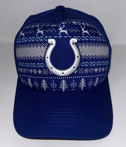 NFL Indianapolis Colts Christmas Holiday Sweater Pattern Snapback Hat Cap - Picture 1 of 4