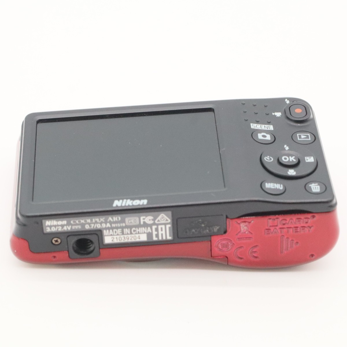 N-mint]Nikon COOLPIX A10 Red 16.1MP 5x Zoom Compact Digital Camera