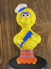 Vintage Sesame Street Big Bird Plastic Figure with Telescope Toy 4.75"