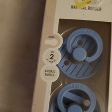 BIBS Baby Pacifiers 2-Pack Size 2 Medium 6-18 Months Natural Rubber Blue