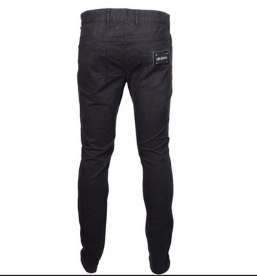 Love Moschino - Cotton Designer Jeans Black Chrome Logo - Neu