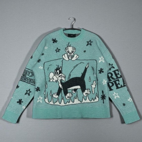 ALANUI × Looney Tunes Knit Sweater Sky Blue XS Rare Alpaca Wool Alanui collab