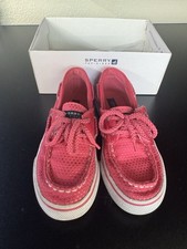 Sperry Top-Sider Girls Pink Dotted Tie Shoes US size 11 kids