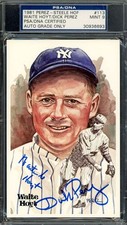 Waite Hoyt Dick Perez 1/1 Mint 9 PSA DNA Signed Perez Steele Postcard Autograph