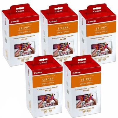 Canon RP-108 Kit 5 Papierpakete und Farbband fr 540 10x15-Drucke fr Canon Selp