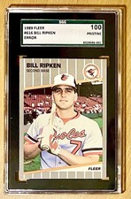 POP 4 1989 Fleer Bill Billy Ripken FF ERROR #616 SGC 100 PRISTINE!! ICONIC CARD!