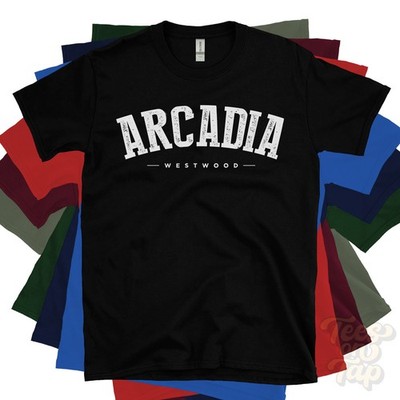ARCADIA WESTWOOD T-SHIRT Kalamazoo Michigan USA Retro Uni Heimatstadt Geschenk