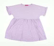 Boohoo Damen lila Viskose Etuikleid Gr&ouml;&szlig;e 10 Rundhals Pullover