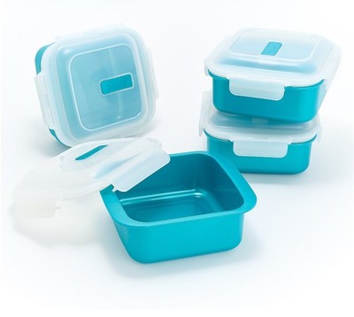 LocknLock Instant Cook Microwave Squares Food Containers Set of 4 K98265 NEW