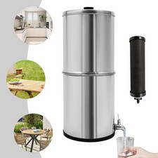 8.5L Gravity-Fed Water Filter Countertop Water Purification System w/2 Filters