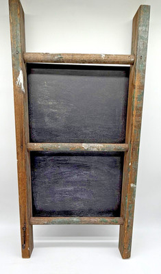 Vintage Wooden Ladder Rustic Primitive Paint Chalkboard With Hook