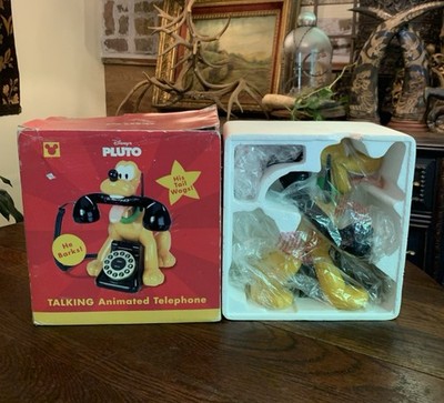 Vintage Disney Pluto Talking Animated Telephone~STILL IN PLASTIC New Old Stock