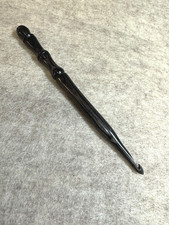 Hand carved Smokey Mountain Charcoal Gray WOOD YARN CROCHET HOOK size H