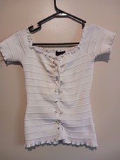 Ambiance Apparel White Short Sleeve Shirt Top...