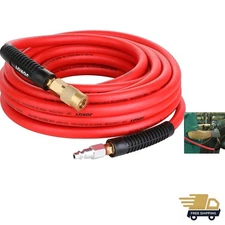 All-Weather 3/8" x 25ft Hybrid Air Hose with 1/4" Brass Coupler - 300 PSI