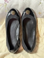Tory Burch Jolie Ballet Flats Leather Sz 8M Casual Formal Elastic Band