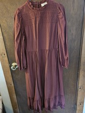 NWT Universal THREAD Country Print Midi Eyelet Dress With Bottom Ruffle. Sz M