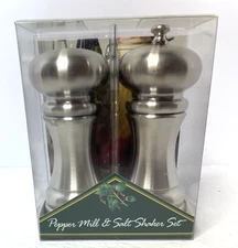Chef Specialties Stainless Silver Pepper Mill & Salt Shaker 2pc. Set