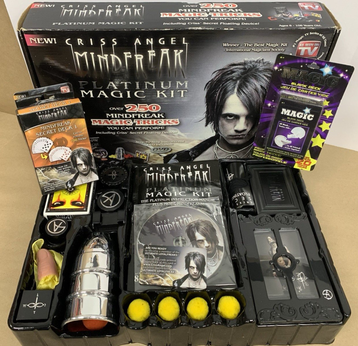 Chris Angel Mind Freak Platinum Magic Kit 250 Plus Tricks Complete With Extras