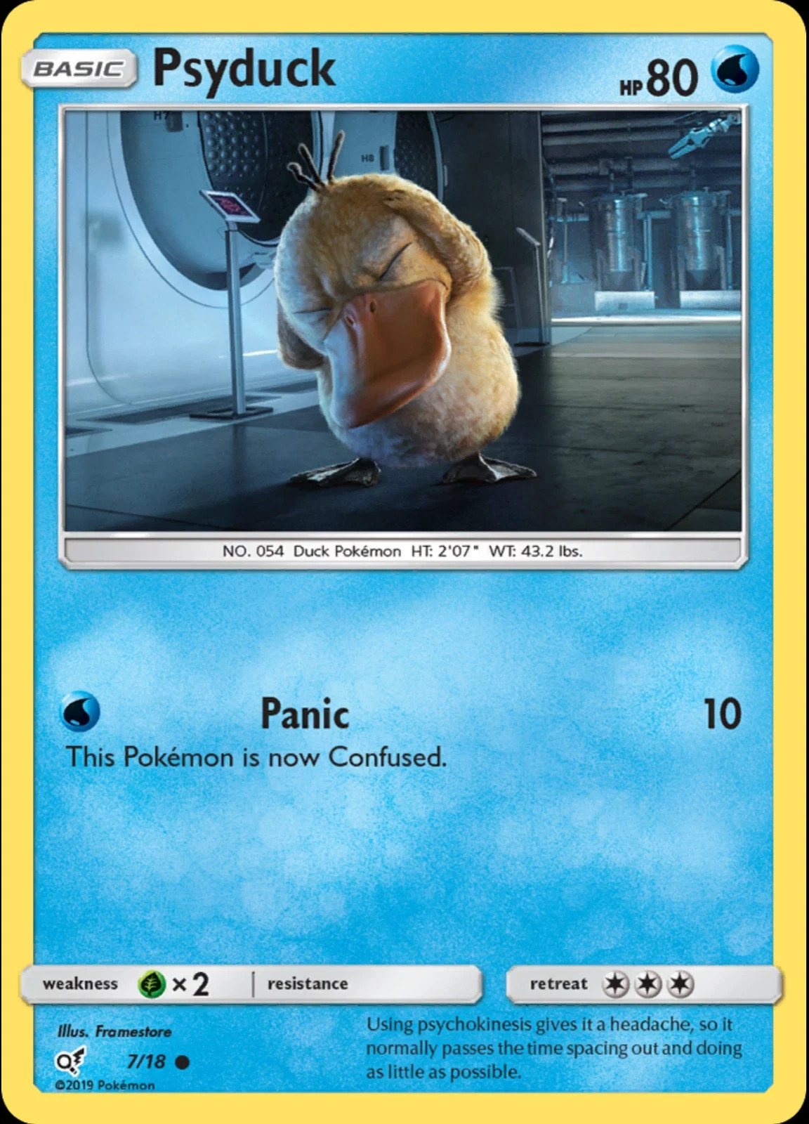 Pokemon -  Detective Pikachu -  Psyduck 7/18 - Holo rare - NM/M