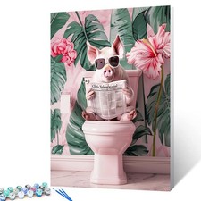 Animals Washroom Paint by Numbers for Adults Students Oil Painting by Number ...
