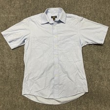 Club Room Regular Fit Dress Shirt Men Medium 15.5 Blue Cotton Business Button Up