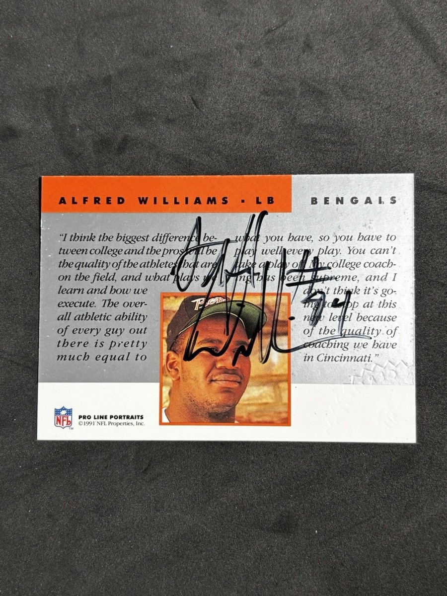 1991 Pro Line Portraits Alfred Williams Certified Auto! Rare