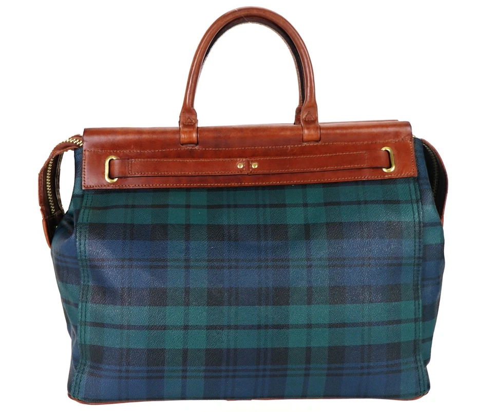 Vintage POLO Ralph Lauren Rugby Tartan Top Handle Doctor Tote Bag Unisex + Extra - Image 4 of 4