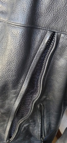 First Classics M219 Leather Vented Biker Jacket With Armor, Mens Medium - Picture 8 of 9