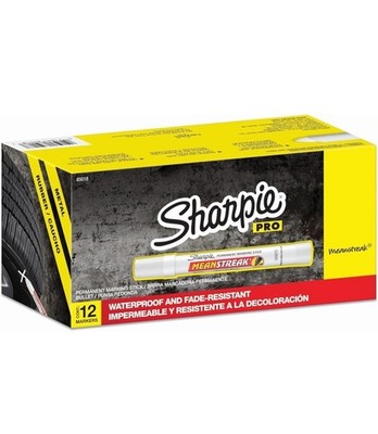 Sharpie Meanstreak Permanent Markers White 12 Pack MPN 85018
