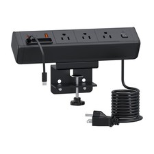 Desk Clamp Power Strip with USB-C  USB-A, 6.6ft Extension Cord, Charging Statio