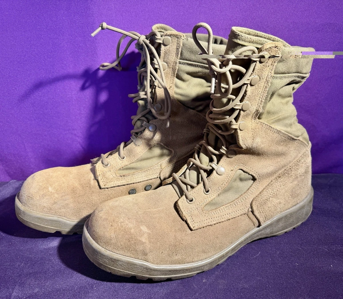 MADE IN USA BELLEVILLE USMC DESERT BROWN LEATHER MILITARY COMBAT BOOTS 12 R Belleville 8” USMC UltraLight Assault Boot EGA | U.S Patriot main image 4