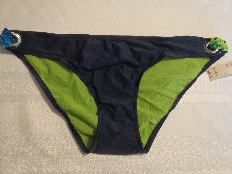 Decree XL Navy Swimsuit Panty Fully Lined NWT Swimwear 