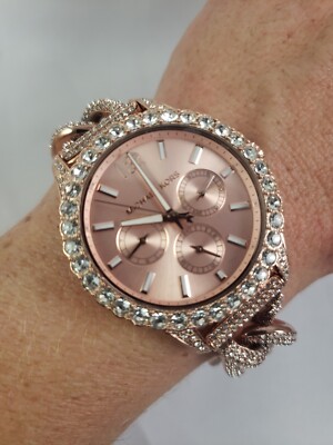 NEW Michael Kors Layton Extreme Glitz Rose Gold Crystal  display picture 2