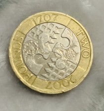 Rare 2 Pound Coin - 1707 - 2007 Act of Union Tercentenary