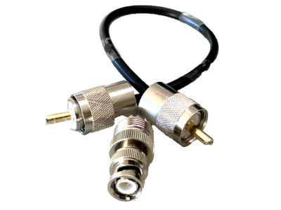 30cm RG58 Koaxkabel mit PL-Stecker beidseitig + BNC Adapter